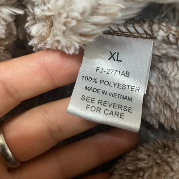 Zenana Brown Colorblock Oversized Quarter Zip Sherpa Pullover Size XL - Picture 5 of 6